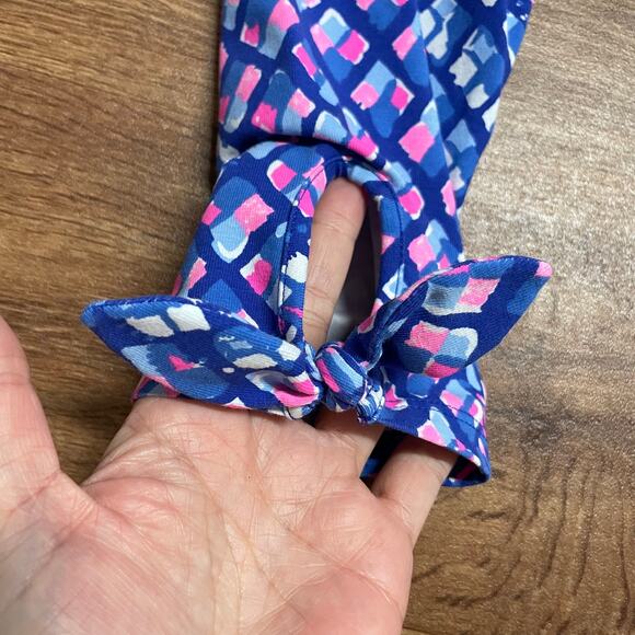 Lilly Pulitzer Girls Maia Crop Leggings Blue Pink Diamond NWOT Size XL/12-14 - Picture 4 of 9